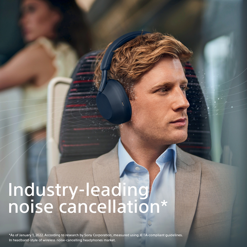 Wh-1000xm5 noise cancelling wireless headphones midnight blue image number null