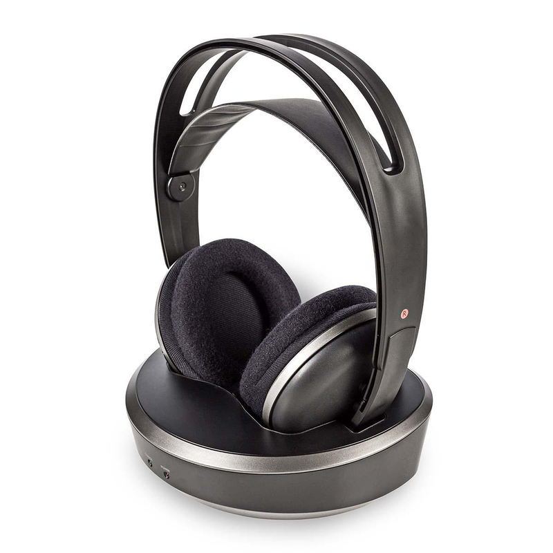 Nedis over ear wireless headphones radio frequency with 15 operating hrs black/silver, , medium-null
