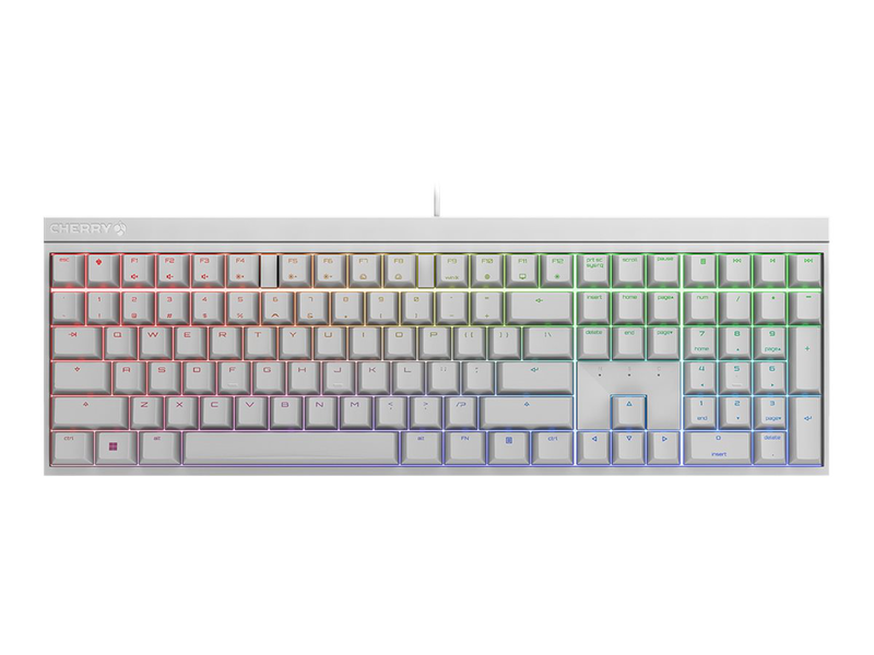 Cherry mx 2.0s - keyboard - backlit - USB - qwertz - german - key switch: cherry mx blue - white, , medium-null