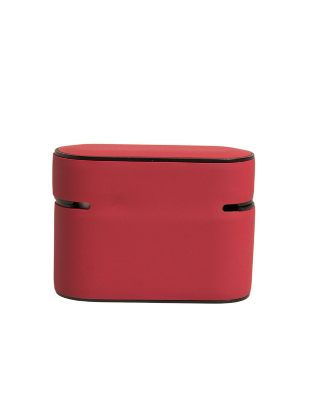 Red pvc embossed logo plaque holder AirPods case-null
