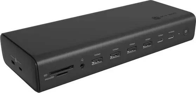 Icy box ib-dk7401-cu31 USB-c displaylink docking station 17-in-1 six displays 8k 4k60 2x HDMI 2x dp 2.5GBe 140w pd-null
