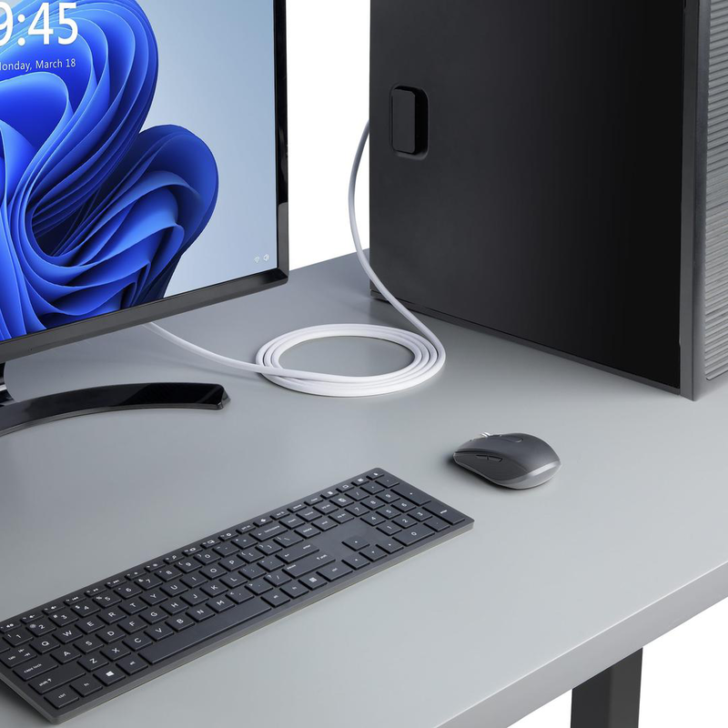 Displayport cable - displayport (m) latched to displayport (m) latched - displayport 1.2 - 1.8 m - 4k60hz support, 2k144hz support, 1080p support 240hz, halogen-free, passive - white-null