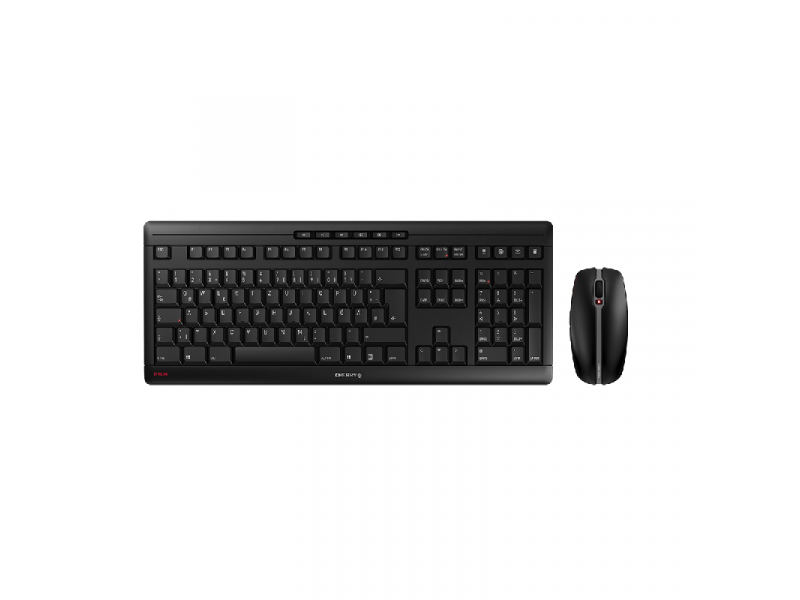 Cherry stream desktop - keyboard and mouse set - wireless - 2.4 GHz - french - key switch: cherry sx - black, , medium-null