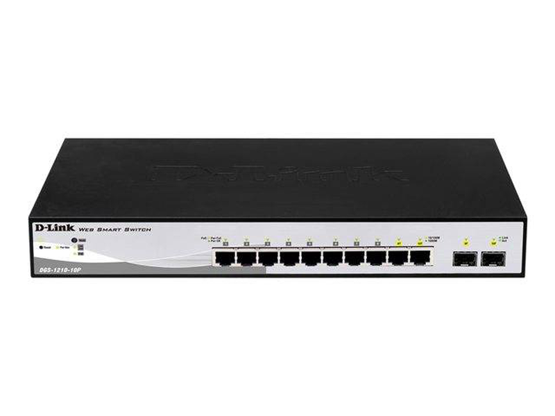 D-link dgs-1210-10p 8-port gigabit web smart poe+ switch 2x sfp 65w fanless-null