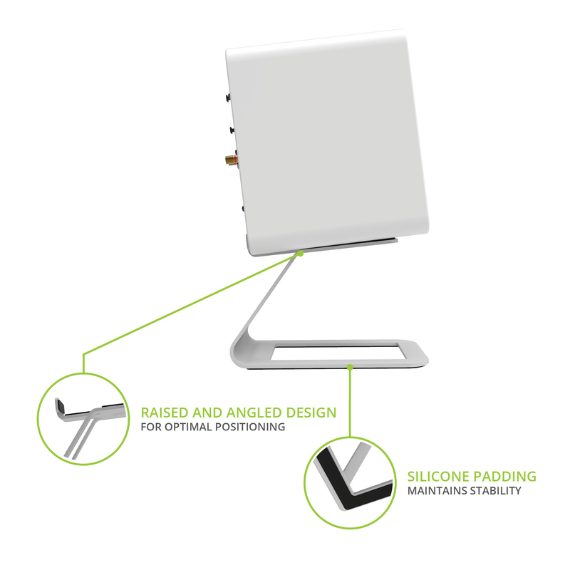 Kanto se4 elevated desktop speaker stands for midsize speakers - white, pair-null