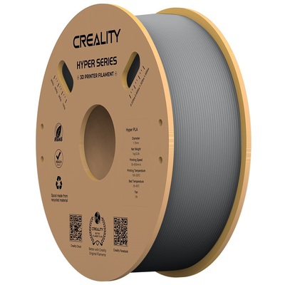 Creality hyper pla grey 3d printer filament glossy 1kg spool 1.75 mm, Grey, medium