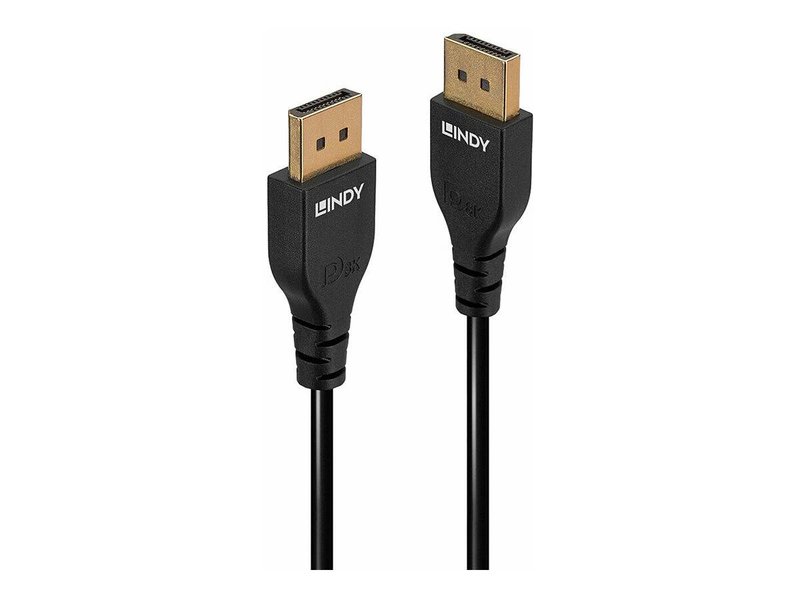 Lindy slim line - displayport cable - displayport (m) to displayport (m) - displayport 1.4 - 2 m - round, 4k60hz (3840 x 2160) support, 4k60hz (4096 x 2160) support, 4k144hz (3840 x 2160) support, 8k60hz (7680 x 4320) support, 1080p support 240hz, 2560 x-null