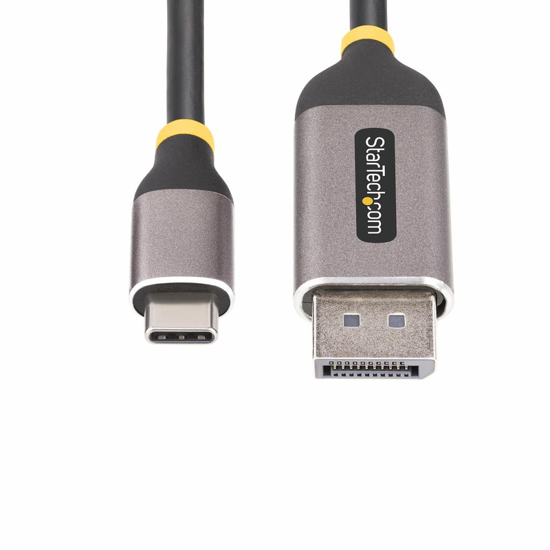 Startech.com 10ft (3m) USB-c to displayport adapter cable, 8k 60hz - adapter cable - 24 pin USB-c (m) to displayport (m) latched - USB4 / thunderbolt 3 / thunderbolt 4 / displayport 1.4 - 3 m - 8k60hz support, 4k144hz support - grey, black | 142-USBc-dp-8-null