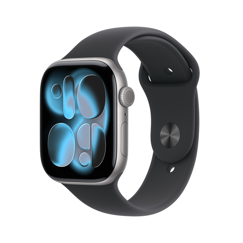 Apple watch series 11 GPS + cellular 46mm space grey aluminium case with black sport band - m/l-null