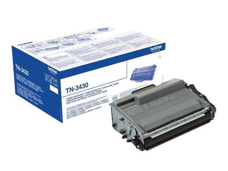 Brother tn-3430 black original toner cartridge 3000 pages for hl-l5100dn l6300dw mfc-l5750dw l6900dw-null