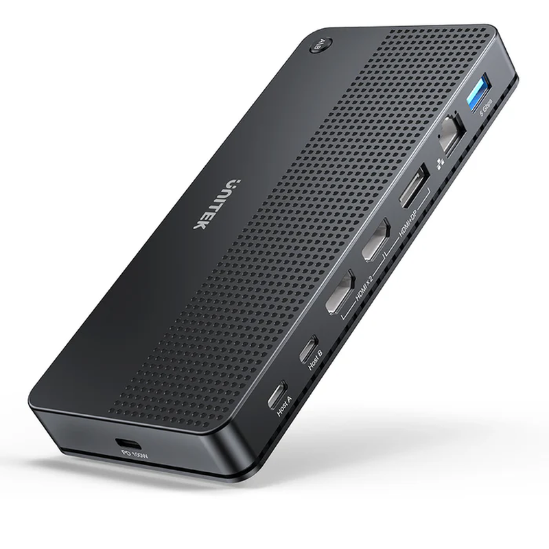 Unitek kvm switch USB-c dual 4k 60hz HDMI & 100w pd (displaylink) d1103a, , medium-null