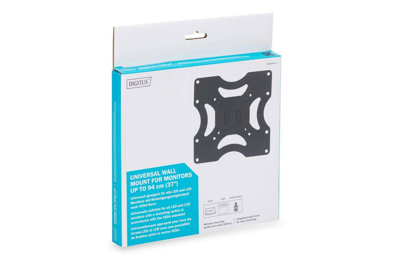 Digitus da-90310-1 universal ultra-slim fixed wall mount for led lcd TVs up to 37 inch 37kg black-null