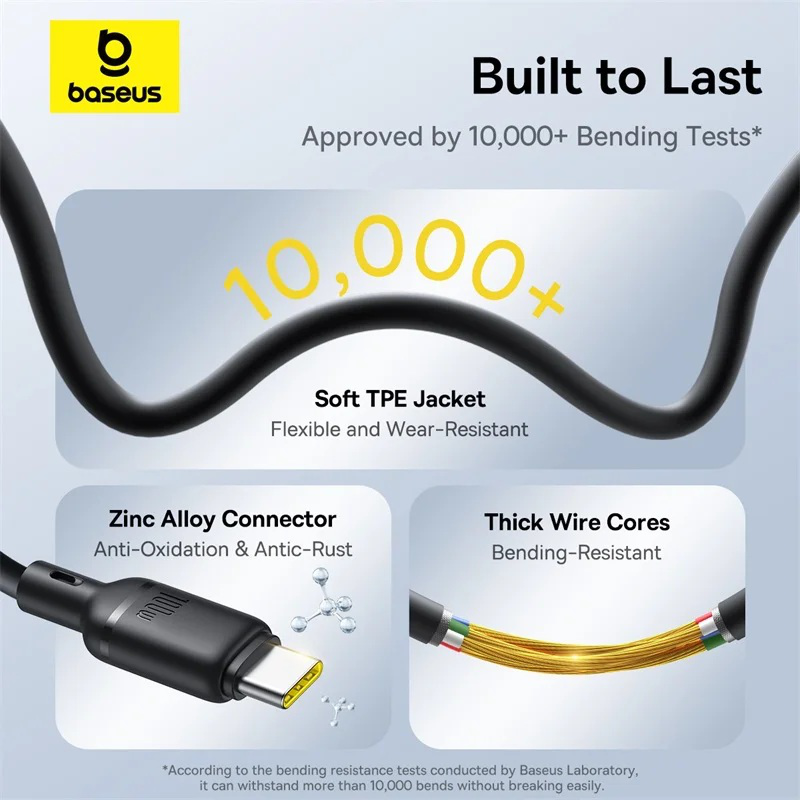 Baseus cable 3in1 USB-c/micro/light to USB-c silky one-for-three 100w 1.5m black, , medium-null
