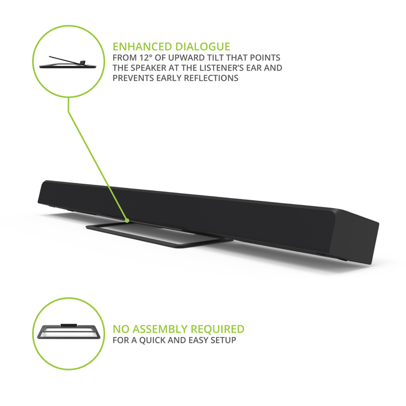 Kanto s10 low-profile angled sound bar and center channel speaker stand for home theater-null