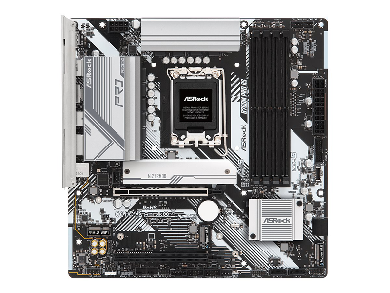 Asrock b760m pro rs micro-atx motherboard lga 1700 intel b760 ddr5 pcie 5.0 x16 triple m.2 2.5GBe USB-c HDMI dp black-null