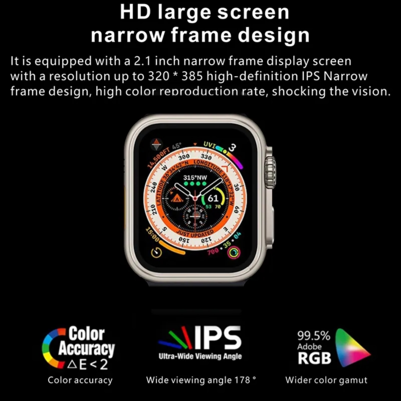 Awei h16 ultra smartwatch &mu;&epsilon; &pi;&alpha;&lambda;&mu;&omicron;&gamma;&rho;ά&phi;&omicron; &mu;&alpha;ύ&rho;&omicron;, , medium-null