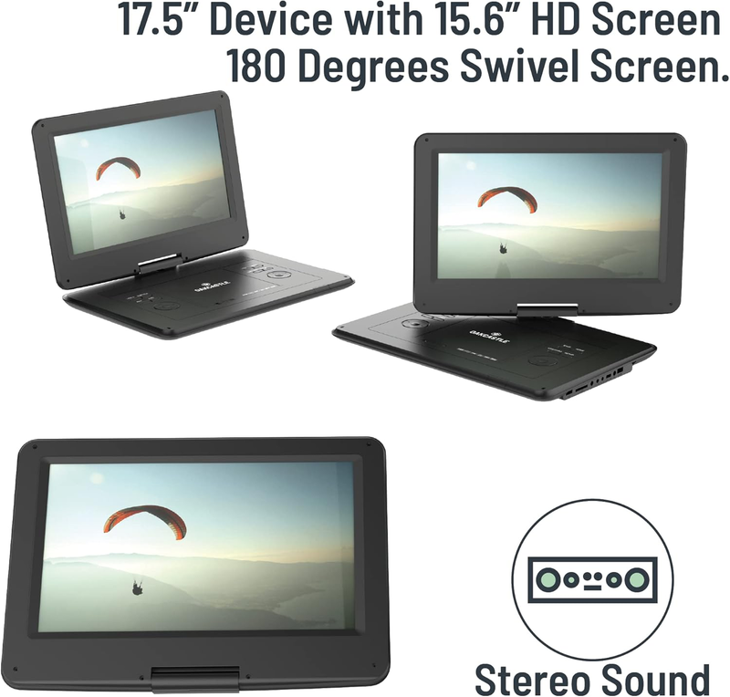 Majority dvd player portable & rechargeable 15.6&rdquo; swivel & flip HD screen (oakcastle), , medium-null