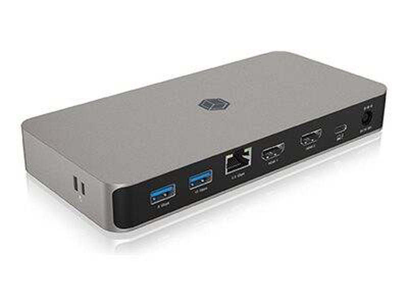 Icy box ib-dk2880-c41 USB4 docking station dual HDMI 2.1 8k 2.5 gigabit card reader 100w pd 170w adapter-null