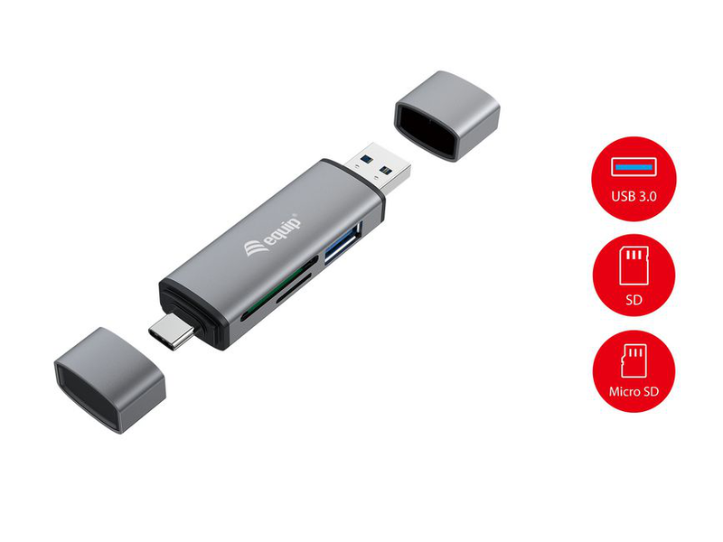 Equip card reader with USB 3.0 hub, otg /with both connection USB-c & USB-a / only one card reader can be used at a time., , medium-null