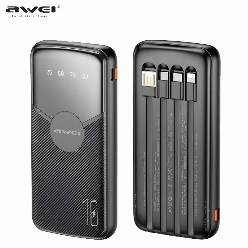 Awei powerbank p67k 10.000mAh &mu;&epsilon; 4 &epsilon;&nu;&sigma;&omega;&mu;&alpha;&tau;&omega;&mu;έ&nu;&alpha; &kappa;&alpha;&lambda;ώ&delta;&iota;&alpha;, , medium-null