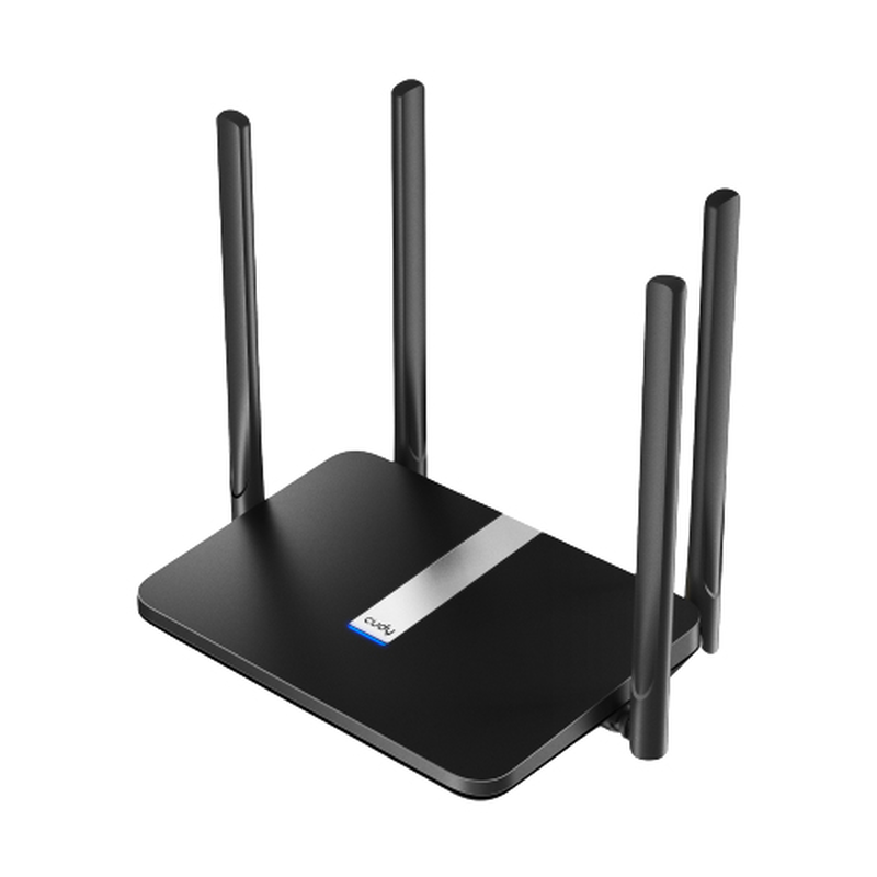 Cudy lt500 4G lte cat4 ac1200 dual-band Wi-Fi router, nano sim slot, mu-mimo, vpn, 4 antennas, black-null