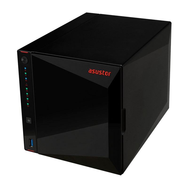 Asustor nimbustor 4 as5304t - nas server - 4 bays - sata 6GB/s - raid 0, 1, 5, 6, 10, jbod - ram 4GB - 2.5 gigabit ethernet - iscsi support, , medium-null
