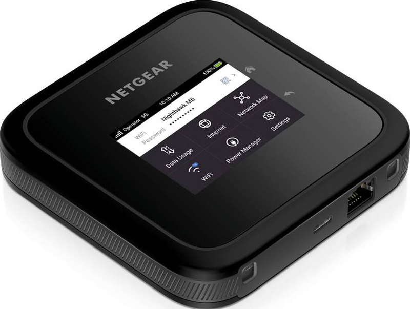 Netgear nighthawk m6 mr6150 5G mobile hotspot router Wi-Fi 6 ax3600 gigabit USB-c touchscreen battery black-null