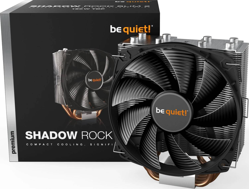 Be quiet! Shadow rock slim 2 bk032 slim single-tower CPU cooler 160w tdp 4 heatpipes 135mm pwm fan intel AMD am5-null
