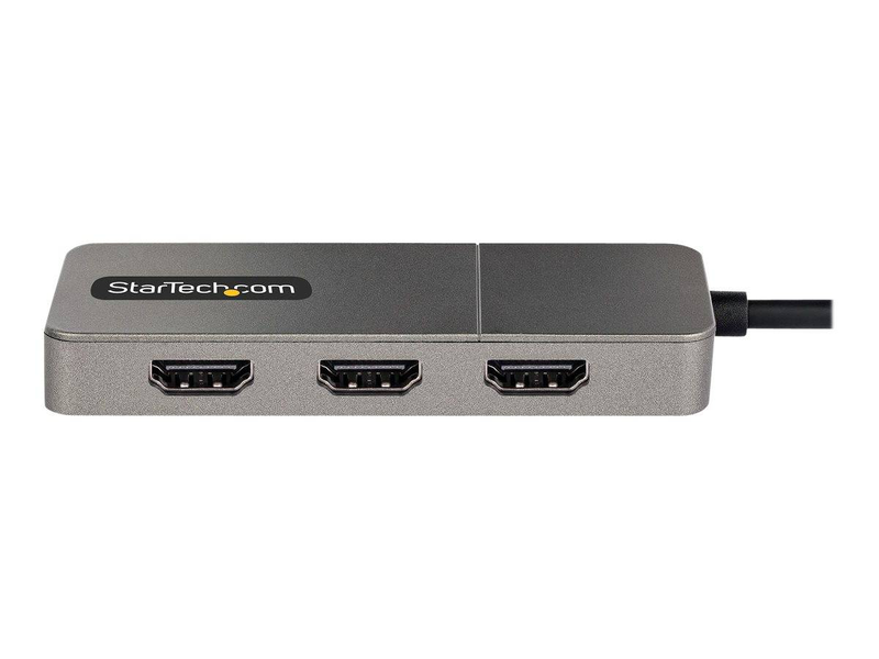 Startech.com mst14cd123hd USB-c to 3x HDMI mst hub triple 4k 60hz multi-monitor adapter dp 1.4 dsc windows grey-null
