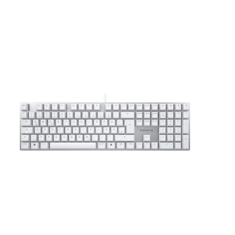 Cherry kc 200 mx - keyboard - USB - qwertz - german - key switch: cherry mx2a silent red - white - plastic free packaging, , medium-null