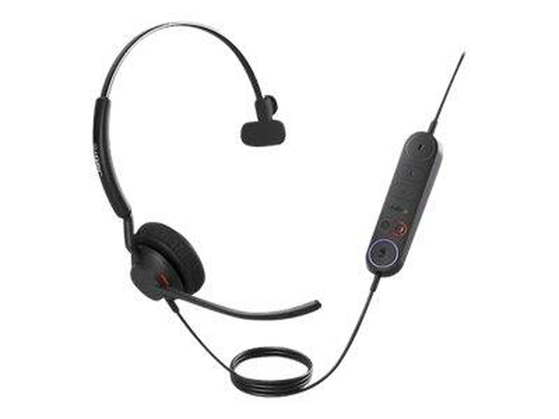 Jabra engage 40 mono ms microsoft teams wired on-ear USB-c headset inline link controller busylight noise isolating black-null