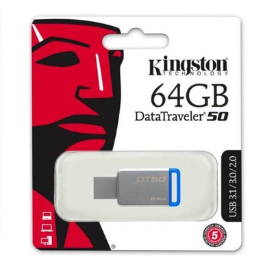 Kingston 64GB datatraveler 50 USB 3.1 blue, , medium