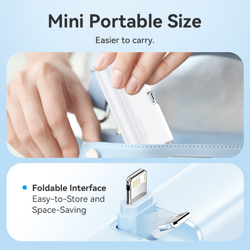 Vention powerbank 4800mAh 22.5w foldable lightning white fhrw0, , medium-null