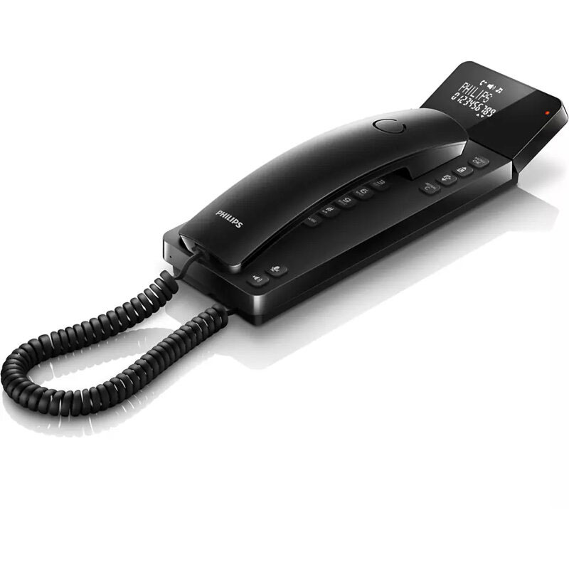 Philips m110b/grs μαυρο ενσυρματο τηλεφωνο γονδολα με οθονη και ανοιχτη ακροαση συμβατο με ακουστικα βαρηκοϊας, , medium image number null