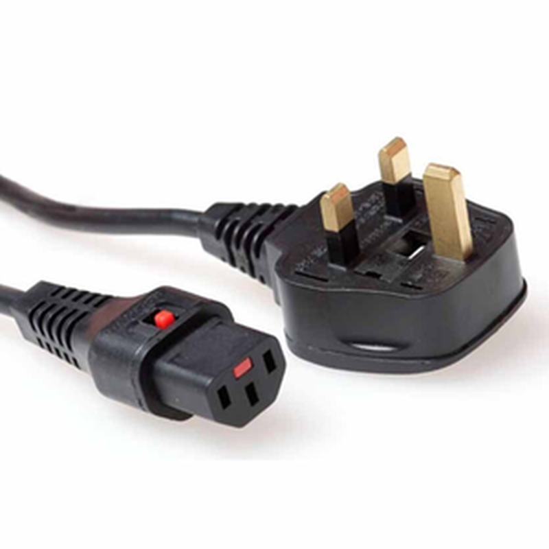 Ak5059 2m uk to c13 lockable power cable black iec lock, , medium-null