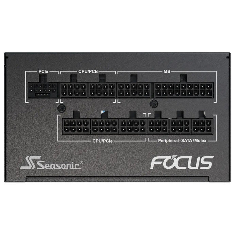 Seasonic focus gx-850 v4 atx 3.1 850w fully modular power supply 80 plus gold cybenetics platinum 12v-2x6 black-null