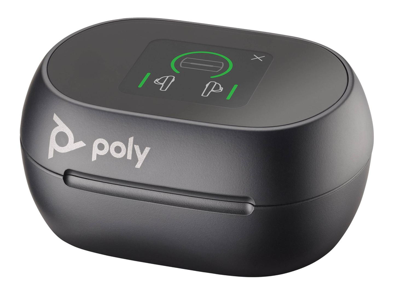 Poly voyager free 60+ uc true wireless earbuds hybrid anc touchscreen charge case bt700 USB-c carbon black-null