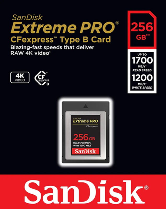 Sandisk 256GB extreme pro cfexpress card type b-null