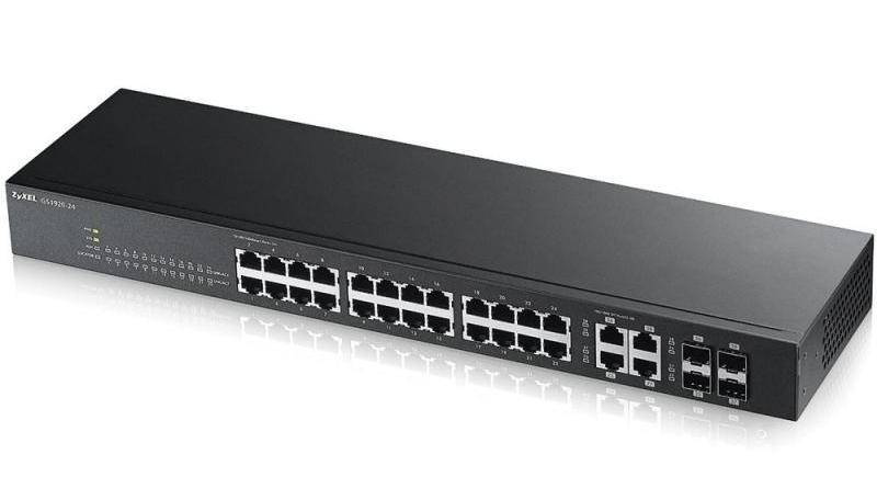 Zyxel gs1920-24v2 28 port smart managed switch 24x gigabit copper and 4x gigabit dual pers, , medium-null