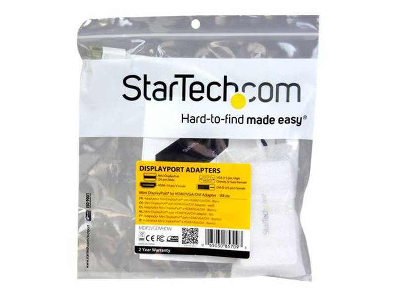 Startech.com travel a/v adapter: 3-in-1 mdp to vga / dvi / HDMI converter / video converter / displayport / white / for apple MacBook Air / MacBook pro, , medium-null