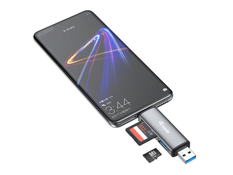 Equip card reader with USB 3.0 hub, otg /with both connection USB-c & USB-a / only one card reader can be used at a time., , medium-null