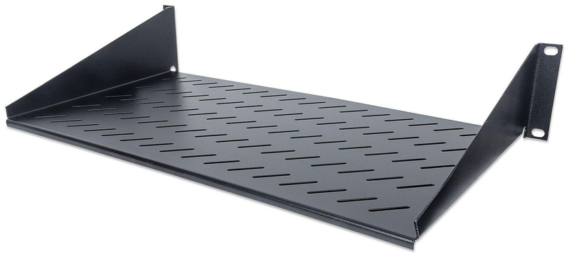 Intellinet 19" cantilever shelf, 2u, 2-point front mount, 250mm depth, black - rack shelf - black, ral 9005 - 2u - 19", , medium-null