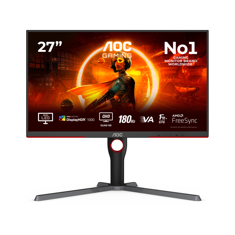 Aoc gaming q27g3xmn 27" monitor va 180hz freesync premium qhd 2560x1440-null