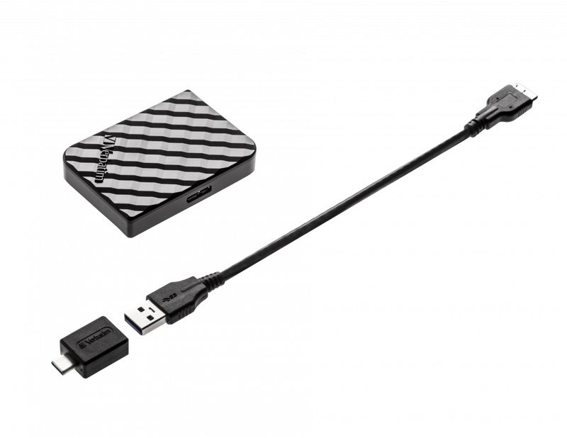 Product image: Verbatim ssd external USB 3.2 Gen1 1TB mini with USB-c adaptor-null