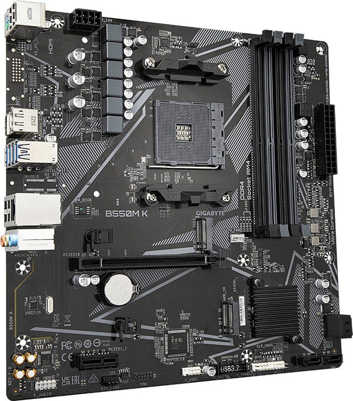 Gigabyte b550m k am4 b550 micro atx motherboard ddr4 dual m.2 gigabit lan, , medium-null