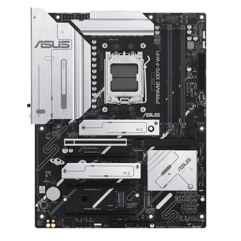 Asus prime x870-p Wi-Fi atx motherboard socket am5 AMD x870 ddr5 pcie 5.0 quad m.2 Wi-Fi 7 USB4 2.5GBe black-null