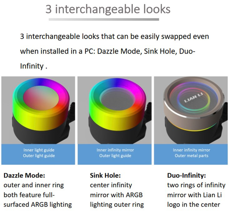 Lian li galahad II trinity 240 sl-inf aio CPU liquid cooler with argb infinity fans-null