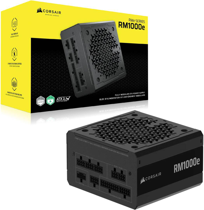 Corsair rm1000e rme series 1000w cp-9020297-eu atx 3.1 fully modular power supply cybenetics gold 12v-2x6 black-null