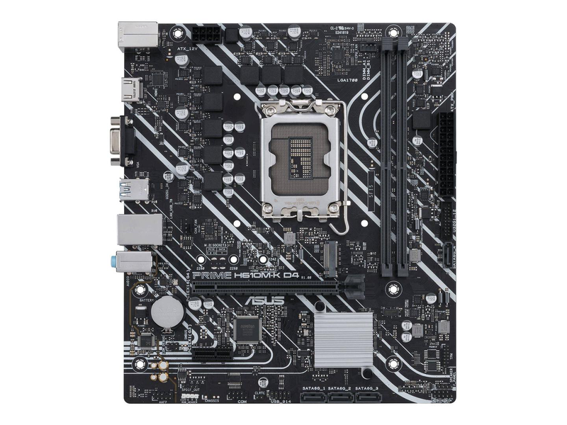 Asus prime h610m-k d4 micro-atx motherboard lga 1700 intel h610 ddr4 pcie 4.0 m.2 HDMI vga gbe lan black-null