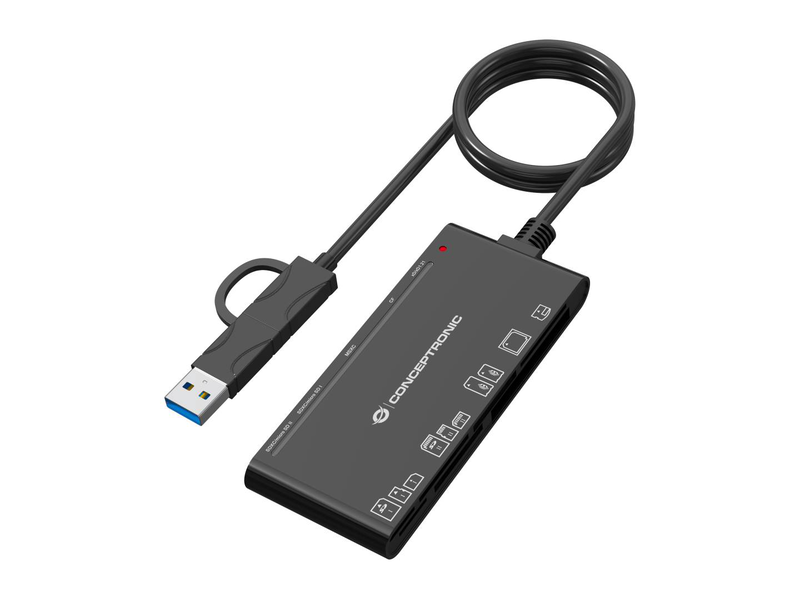 Conceptronic 7-in-1 card reader USB 3.0 / compatible with sd/sdhc/sdxc, micro sd/t-flash, micro sdhc, micro sdxc, mmc, ms, cf and xd, , medium-null